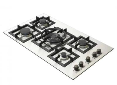 سطح كتشن لاين 5 عين غاز 90سم  إيطالي من الستانلس ستيل فضي شبك منفصل موديل J5020