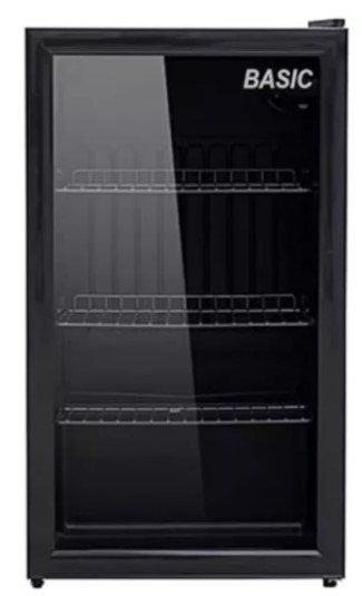 Basic Single Door Refrigerator 2.2 cu. ft. Black Glass Model - BRS-SC65ML