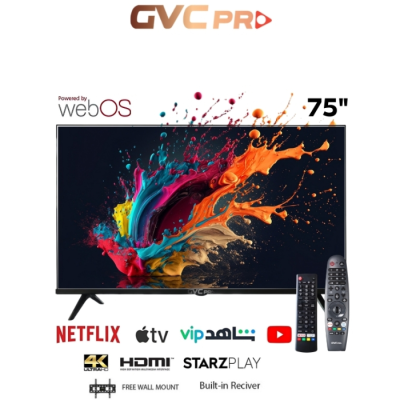 شاشة جي في سي برو، 75 بوصة، سمارت، دقة 4K، نظام webOS، ريموت ماجيك، موديل 75GW6100-WBOS