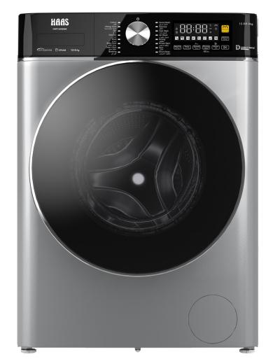 غساله اوتوماتيك فتحة امامية هاس  12 ك  سلفر (انفرتر) موديل HWF12W8DMS