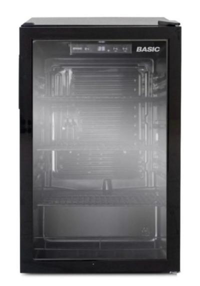 ثلاجة بيسك تبريد باب واحد اسود 4.4 قدم باب زجاج 126 لتر BRS-SC126ML