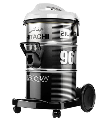 مكنسة هيتاشي برميل ، 21 لتر ، 2200 واط ، فضي / أبيض cv-960fss220pg