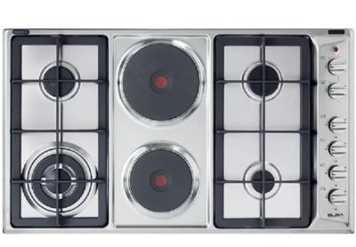 ألبا موقد مسطح مدمج، مقاس 90 سم، 4 عيون غاز، 2 عيون كهربائية، أمان كامل، اشعال ذاتي، صناعة إيطالية، عين ثلاثية، ستيل - ASEN95-420XD